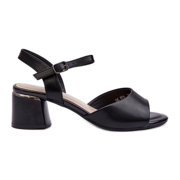 Sandali Tacco Basso da Donna Eco Pelle Sergio Leone SK876 Nero
