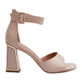 Sandali Eleganti da Donna con Tacco Alto Beige Rosazara
