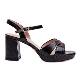 Sandali Con Tacco Alto Da Donna In Eco Pelle Nera Jatine nero