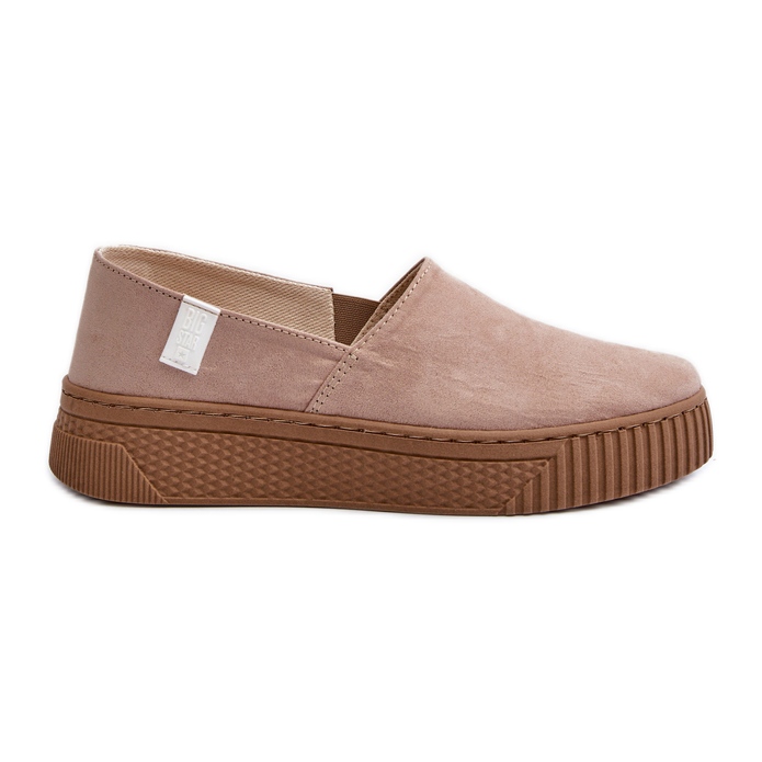 Big Star Scarpe da ginnastica con plateau da donna NN276007 Sistema Memory Foam Beige