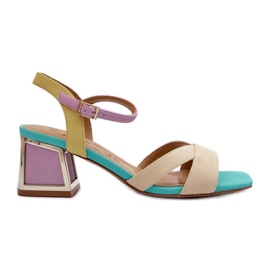 S.Barski Sandali con tacco alto da donna pastello D&amp;A CR482 Beige