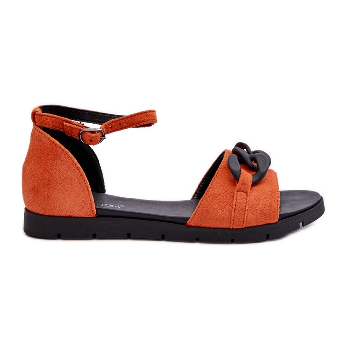 Sandali Bassi Da Donna Con Catena Vinceza 17320 Arancio arancia