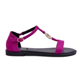 Sandali bassi da donna con decoro oro Vinceza 17321 Fucsia rosa
