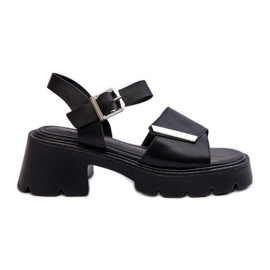 Sandali da Donna in Eco Pelle con Tacco Alto e Plateau Vinceza 36257 Nero