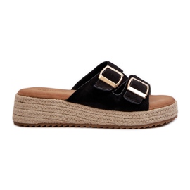 Infradito da Donna Con Eco Camoscio Intrecciato Nero Zaloemi