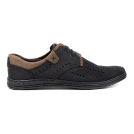 Polbut Scarpe in pelle da uomo 402 estive nere con marrone nero