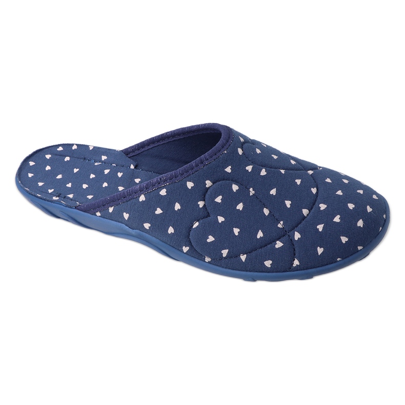 Ciabatte da donna Befado 235D195 blu con cuori