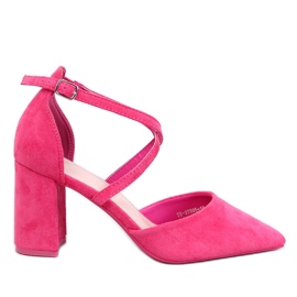 Décolleté Thois fucsia con cinturini incrociati rosa