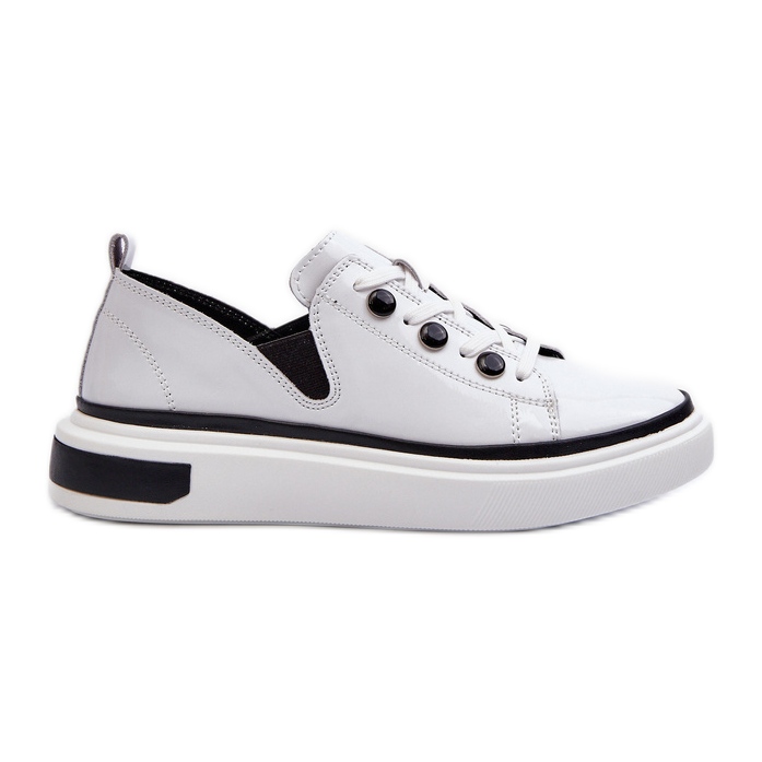 S.Barski Sneakers da Donna in Vernice D&amp;A LR535 Bianco bianca
