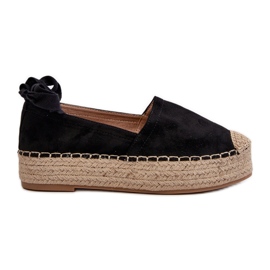 Espadrillas Da Donna Allacciate Su Plateau Con Treccia, Tailesse Nero