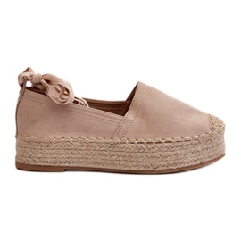 Bellucci Espadrillas Da Donna Allacciate Su Plateau Con Tailesse Beige Intrecciato
