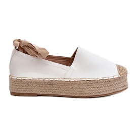 Espadrillas Da Donna Allacciate Su Plateau Con Treccia, Tailesse Bianco bianca