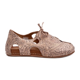 Scarpe da donna fantasia con ritagli Maciejka 06431-02 Beige