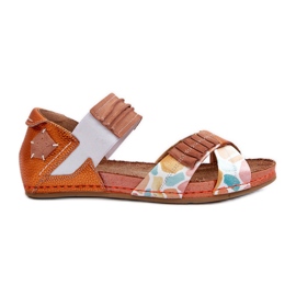 Sandali In Pelle Con Guardolo Maciejka 03375-26 Arancione arancia