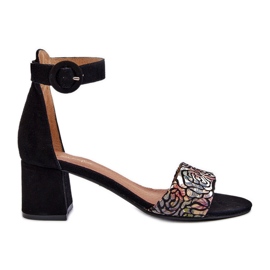 Sandali con tacco alto in pelle scamosciata Maciejka 04141-48 Nero