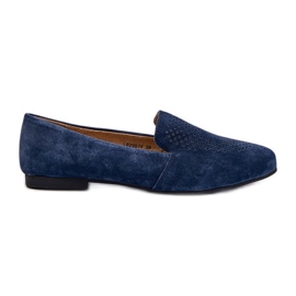 S.Barski Mocassini Comodi in Camoscio Blu Navy Giovana
