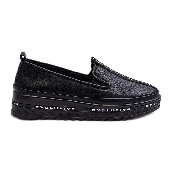 Scarpe in pelle da donna con piattaforma S.Barski LR260, nere nero