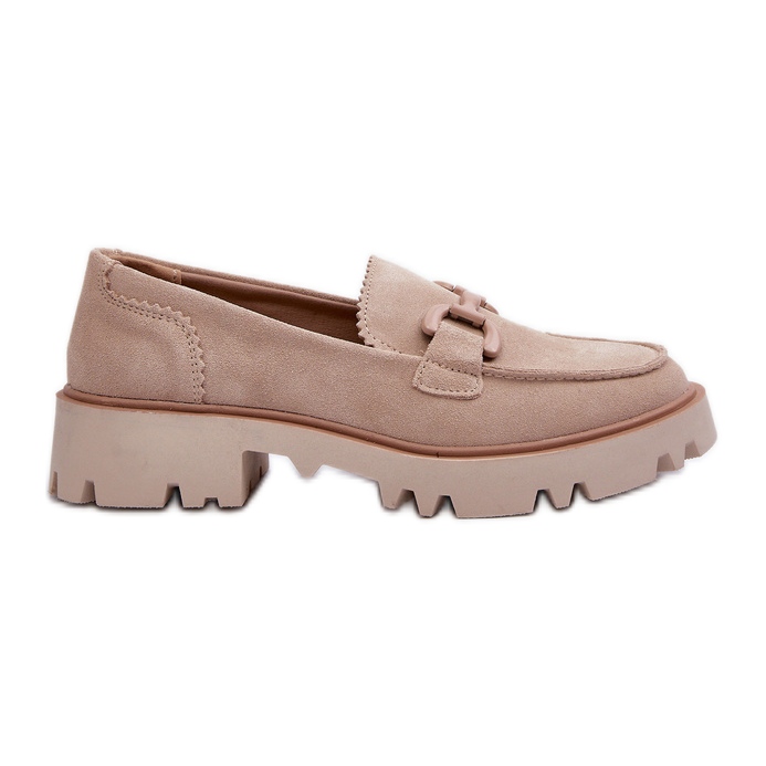 S.Barski Mocassini da Donna in Camoscio Con Decoro D&amp;A TW117 Beige