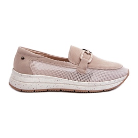 S.Barski Mocassini in pelle scamosciata da donna D&amp;A TW210 Beige