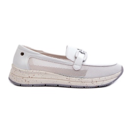 S.Barski Mocassini in pelle da donna D&amp;A TW210 Bianco