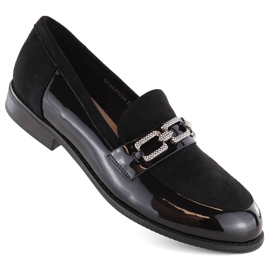Mocassini da donna Filippo DP6245 neri con zirconi nero