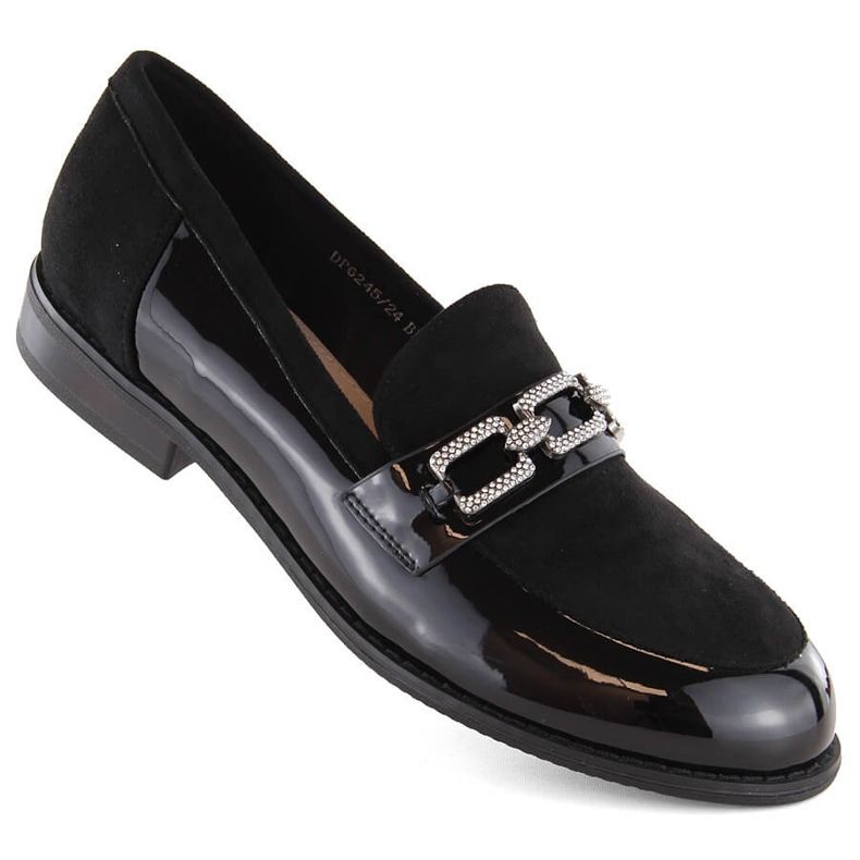 Mocassini da donna Filippo DP6245 neri con zirconi nero
