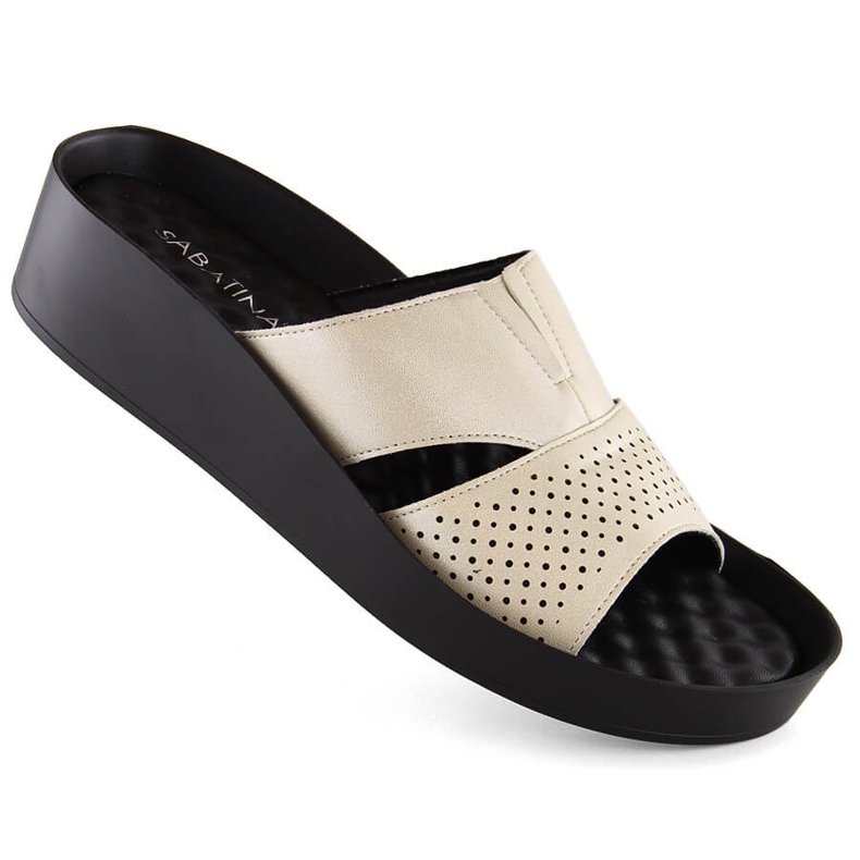 Infradito lucide da donna beige con elastico Sabatina 2318-4