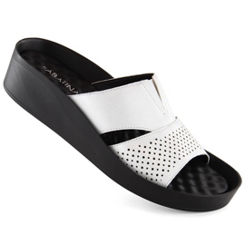 Infradito argento da donna con elastico, argento lucido, Sabatina 2318-4