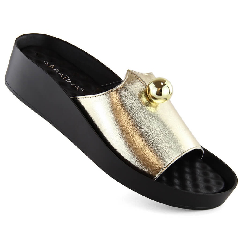 Infradito da donna oro metallizzato Sabatina 2318-1 d'oro