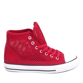Mousse Sneaker alta traforata rossa rosso