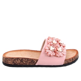 Emiles Pantofole in sughero rosa con fiori