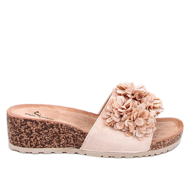 Sabot con zeppa floreale Minass Beige