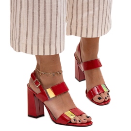 Sandali Shadan con tacco alto in vernice rossa rosso