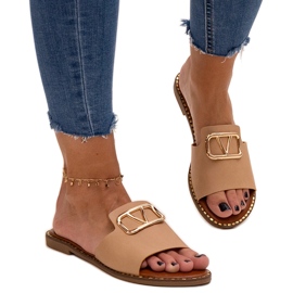 Infradito beige con fibbia Mariza