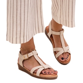 Sandali Sherine con zeppa bassa beige
