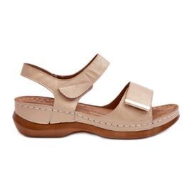 EVento Comodi Sandali da Donna con Velcro, Iphiope Beige