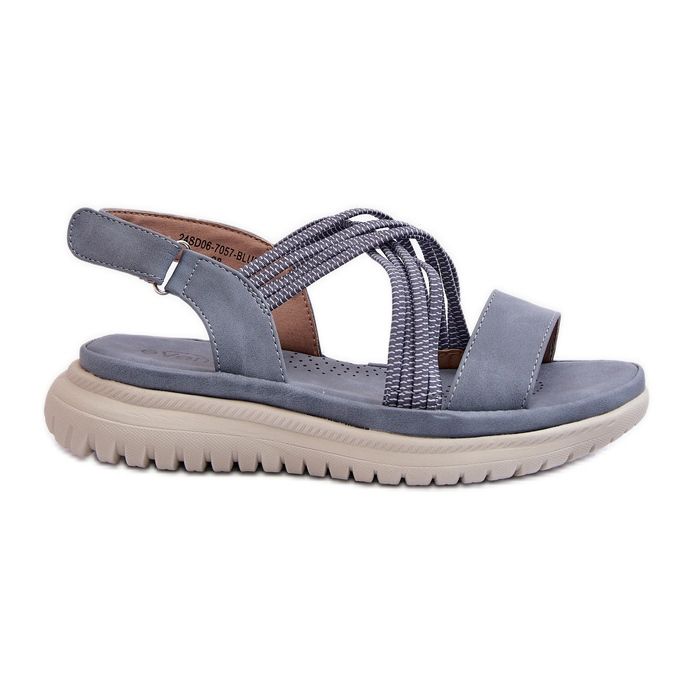 Sandali con velcro da donna leggeri e comodi, Blu, Ceclea