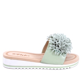 Sabot con zeppa floreale Ragnes verde chiaro