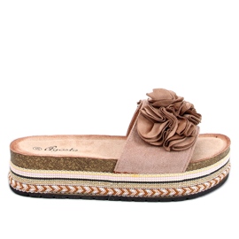 Infradito Raven Khaki con suola spessa e colorata beige