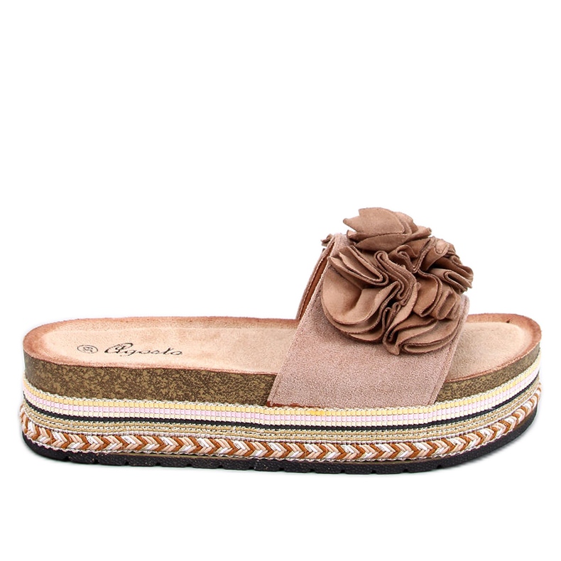 Infradito Raven Khaki con suola spessa e colorata beige