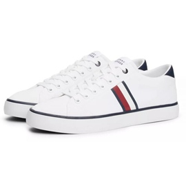 Tommy Hilfiger Hi Vulc Low Stripes Mesh scarpe FM0FM04946 Ybs bianco