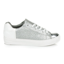 Kylie Sneakers stringate con glitter grigio