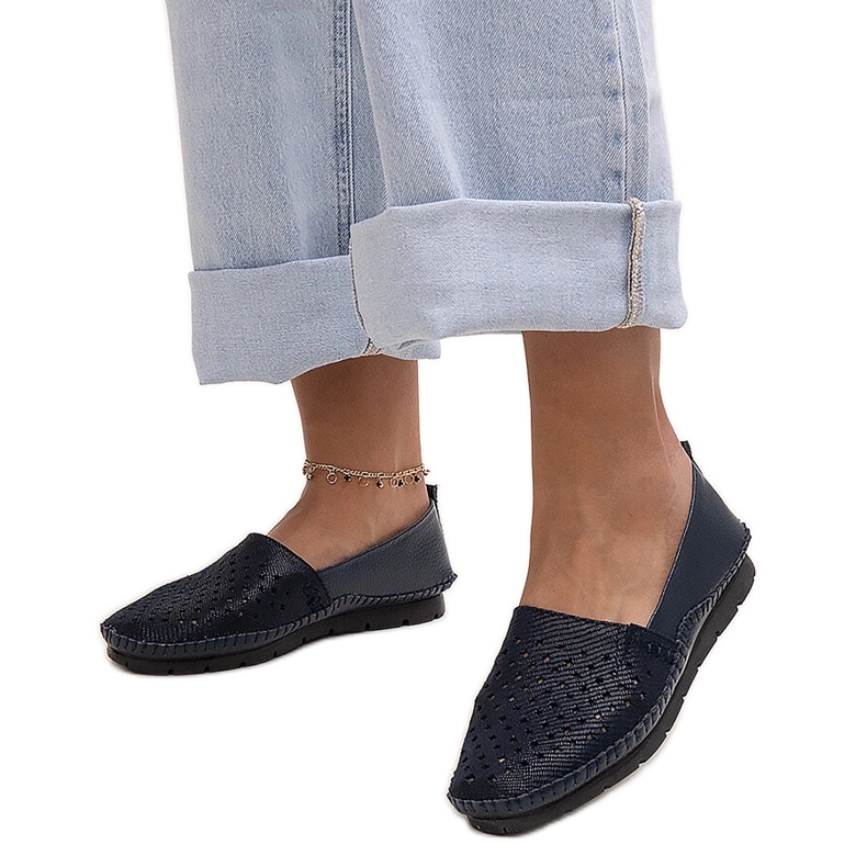 Evento Scarpe in pelle blu navy di Antonea