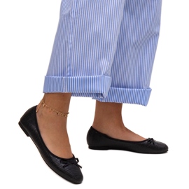 Ballerine nere con fiocco e inserto in pelle di Rosaly nero