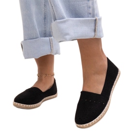 Espadrillas Augusta nere traforate nero