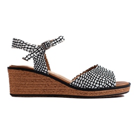 Comodi sandali con zeppa da donna di Sergio Leone bianco