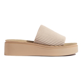 Sergio Leone Sandali con zeppa color crema da donna beige