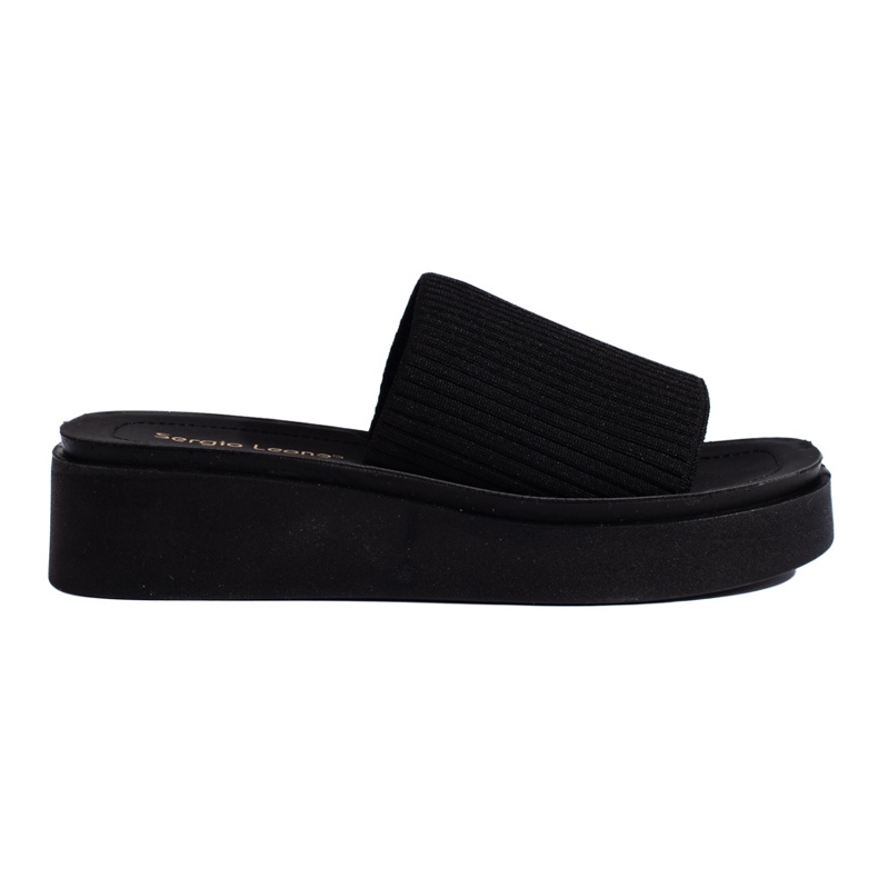 Sergio Leone Sandali con zeppa neri da donna nero