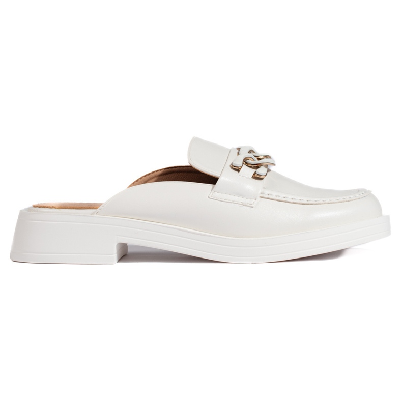 Sabot bianchi con plateau intero bianca