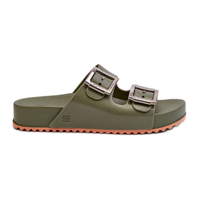 Ciabatte lisce da donna ZAXY NN285057 Verde scuro